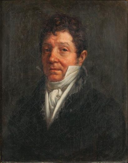 COUDER Auguste (Paris 1790 - id.; 1873) Portrait présumé de M. Froissinet en buste,...