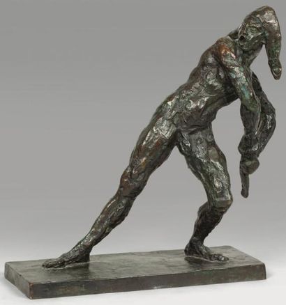 Antoine BOURDELLE L'Arlequin, 1905 Bronze à patine brune nuancée de vert (petits...