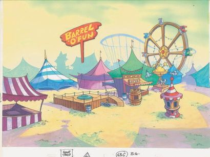 null LA BANDE A DINGO (Goof Troop) Studio Disney 1992 -1993. Décor original de la...