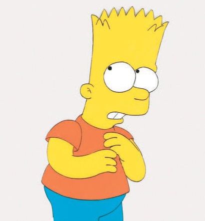 null Les Simpson Cellulo de Bart Simpson avec son décor original. 26 x 31 cm.