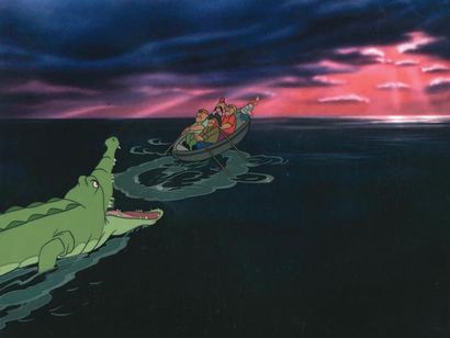 null PETER PAN Studio Walt Disney 1953. Cellulos du crocodile et des pir ates sur...