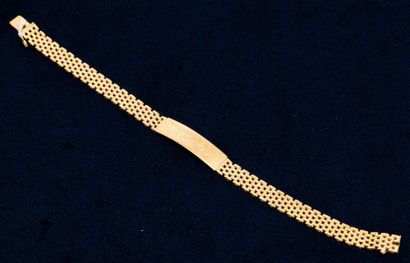 null Bracelet souple en or jaune, gravé"Véronique" sur une plaque gourmette; Poids...