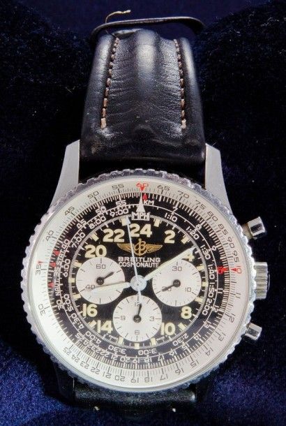 BREITLING Cosmonaute

Montre d'homme en acier. Cadran 24h noir, 3 compteurs argentés....