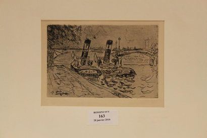 SIGNAC Paul, d'après Le Pont des Arts Eau-forte, signée en bas à gauche dans la planche,...