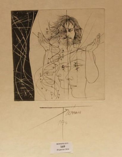 TREMOIS Pierre-Yves, Né en 1921 Composition, 1974 Eau-forte, signée et datée en bas...