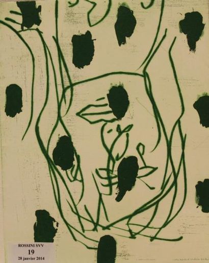 BASELITZ Georg, d'après Composition Lithographie pour les voeux 1993, 28 x 22 cm