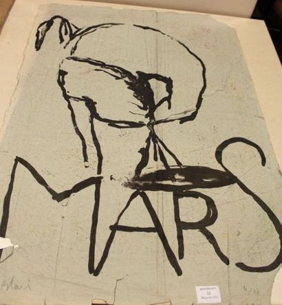 BLAIS Jean-Charles, né en 1956 Mars Lithographie (accidents et manques), signée en...