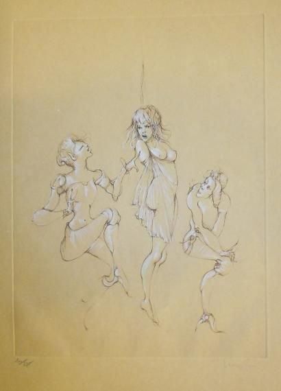 FINI Léonor, 1908-1996 La première séance Eau-forte sur papier beige, signée en bas...