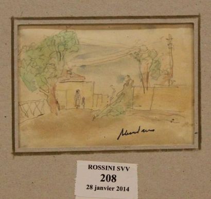 ABERDAM Alfred, 1894-1963 Etude Crayon et aquarelle, cachet de la signature en bas...