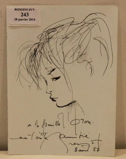 BRENOT Pierre Laurent, 1913-1998 Portrait, 87 Dessin, signé et daté en bas à droite,...