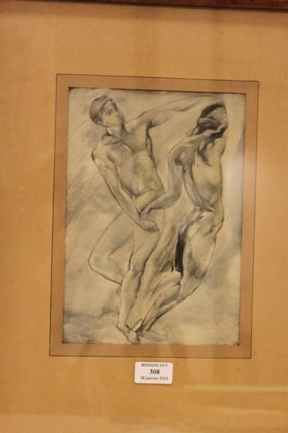 CRESSON G., XXe siècle Danseur Technique mixte sur papier, signé en bas à gauche,...