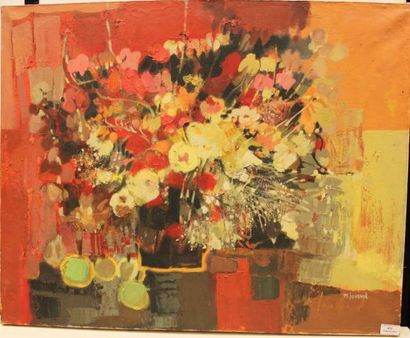 JOURNOD Monique, née en 1935 Bouquet Huile sur toile, signée en bas à droite, 65...