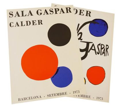 Alexandre CALDER (1898-1976) Lot de 2 affiches. Sala Gaspar, Barcelone, 1973 - 75...