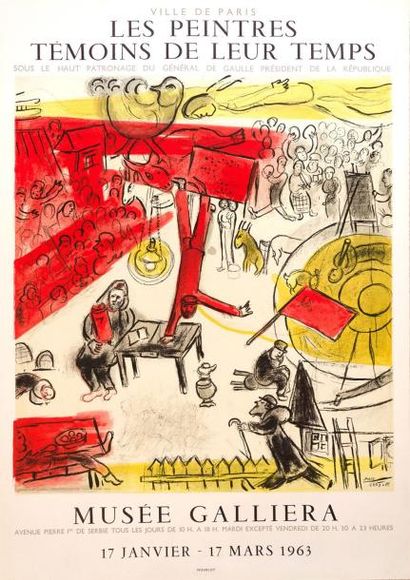 Marc CHAGALL (1887-1985) Affiche lithographique. Mourlot Imprimeur. Musée Galliera,...