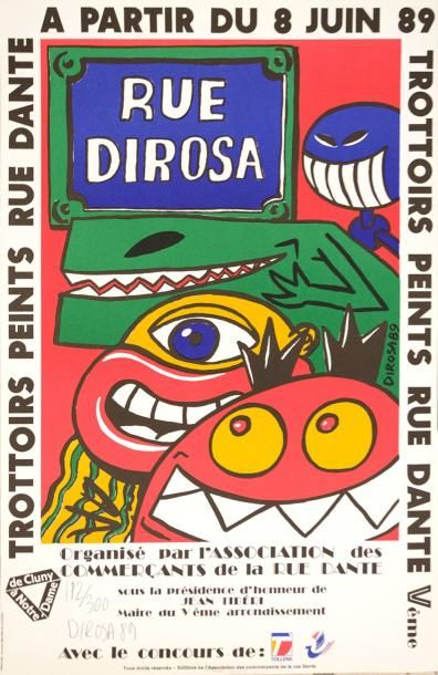 Hervé DI ROSA (1959-) Affiche en sérigraphie. Edition signée en bas à droite, datée...