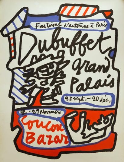 Jean Dubuffet (1901-1985) Lithographie "Festival d'automne à Paris 28 septembre-20...