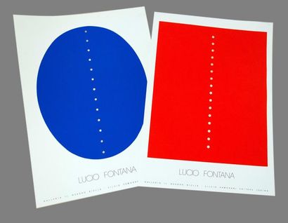 Lucio FONTANA (1899-1968) Lot de 2 affiches sérigraphiques. Editeur Sylvio Zamorani,...