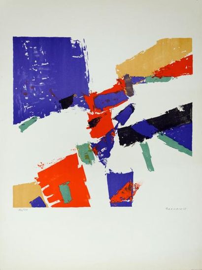 Jacques GERMAIN (1915-2001) Composition. Lithographie, 1958. Signée et numérotée...