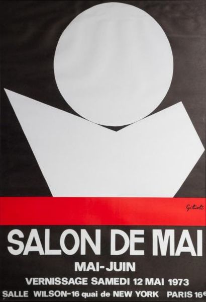 Emile GILIOLLI (1911-1977) Affiche "Salon de mai" - 65 x 50 cm