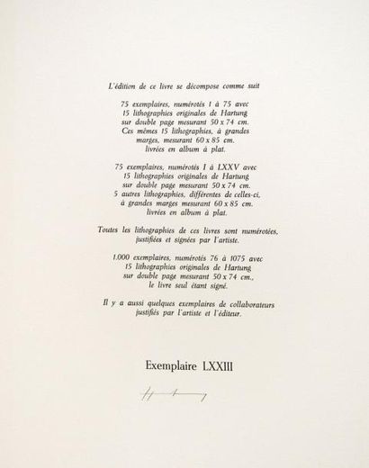 Hans HARTUNG (1904-1989) "Farandole". Coffret composé de 15 Lithographies sur double...