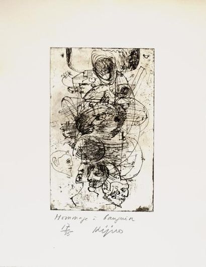Ladislas KIJNO (1921-2012) Gravure. Hommage à Paul Gauguin. Numérotée 17/35 - 65...