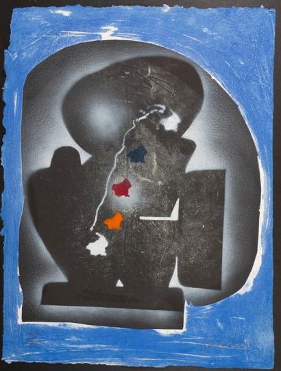 Ladislas KIJNO (1921-2012) Lithographie rehaussée à l'acrylique signée et numérotée...