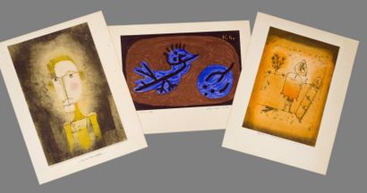 Paul Klee (1879-1940) Lot de 3 reproductions d'estampes éditées par BERGGRUEN. Cachet...