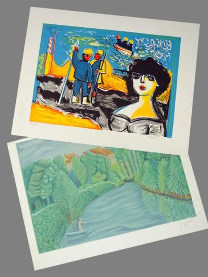 Jean KWIATKOWSKI (1886-1971) Lot de 2 Lithographies signées et numérotées