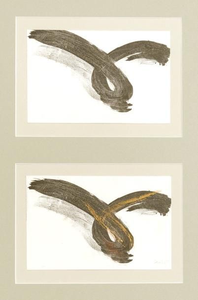 René LAUBIES (1924-2006) Présentation de deux gravures dont la seconde est retouchée...