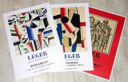 Fernand LÉGER (1881-1955) Lot de trois affiches d'exposition en lithographie 1975/79/79...