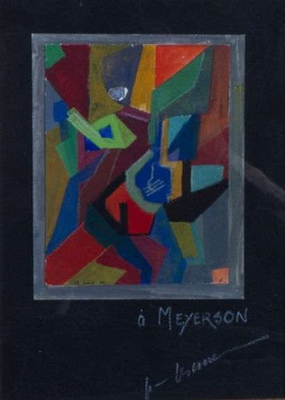 Jean LESCURE (1934-) Gouache originale signée, 1960 - 15 x 12 cm