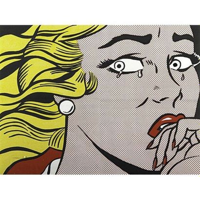 Roy LICHTENSTEIN (1923-1997) "Crying girl", 1963. Lithographie offset en couleur....