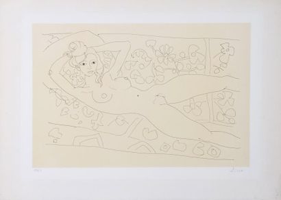 Paul AIZPIRI (1919-) Lithographie originale signée. Hommage à Matisse - 56 x 74 cm...