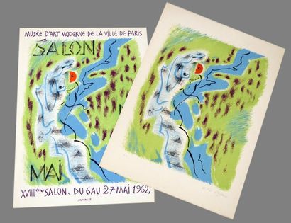 André MASSON (1896-1987) Lithographie pour le Salon de Mai en 1962. Annotée E.A et...