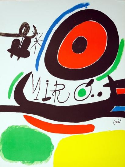 Joan MIRO (1893-1983) Tres libres. Lithographie originale, 1970. Signée dans la planche....