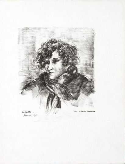 Luc Albert MOREAU (1882-1948) Gravure "Portrait de Colette" signée et datée 1931...