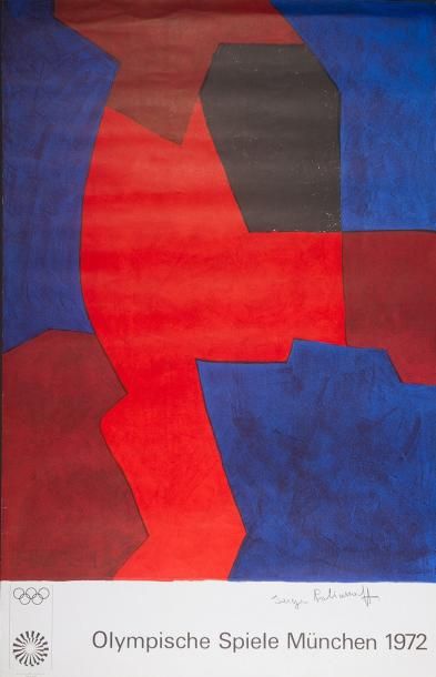 Serge POLIAKOFF (1900-1969) Affiche pour les J.O de Munich en 1972 - 100 x 64 cm