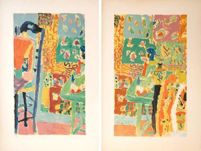 Jean POUGNY (1892-1956) Lot de 2 Lithographies signées du cachet et numérotées 12/50...
