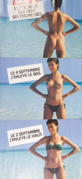 ANONYME () Affiche triptyque "Le 4 septembre j'enlève le bas" - 33 x 44 cm X 3