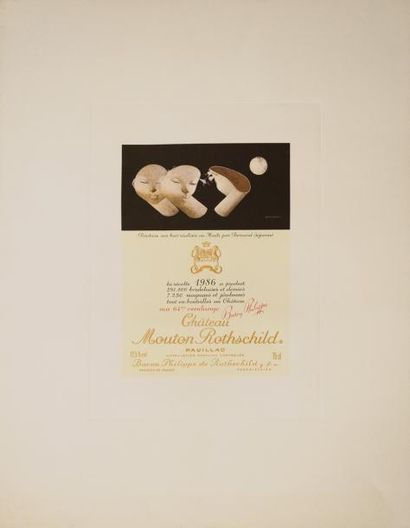 Bernard SEJOURNE (1945-1994) Affiche pour le Château Mouton Rothschild. Impression...