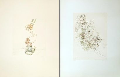 Hans BELLMER (1902-1975) Lot de 2 gravures 1) Signée au crayon par l'artiste - 66...