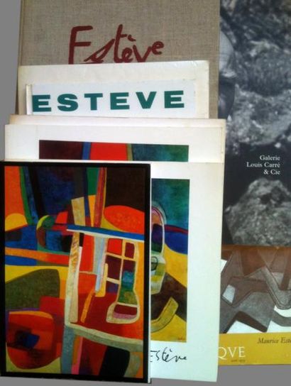 Maurice ESTÈVE (1904-2001) Lot de 10 ouvrages dont Galerie Louis Carré, 98; Galerie...