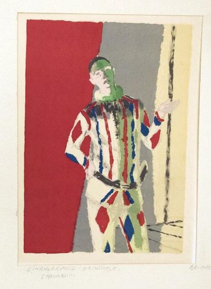 Maurice BRIANCHON (1899-1979) "L'arlequin". Lithographie - 32 x 25 cm