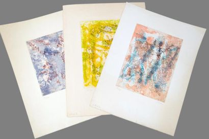 Camille BRYEN (1907-1977) Lot de 3 eaux-fortes signées et numérotées - 66 x 51 c...