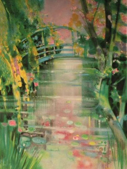 HILAIRE Camille, 1916-2004 Pont de Giverny Lithographie, signée en bas à droite,...