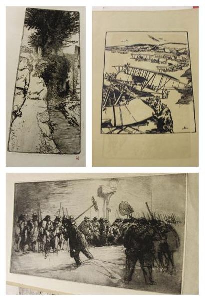 LEPÈRE Auguste Louis, 1849 - 1918 Sujets divers Sept gravures (petits accidents et...