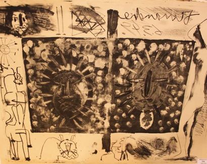PICASSO Pable, d'après Compositions Lithographie en noir (insolation), 56x77cm.
