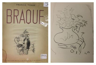 BRAQUE Dessins Par Francis Ponge, Les éditions Braun & Cie, mouillures.