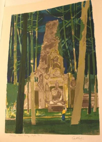 CATHELIN BERNARD, 1919-2004 Preah Palilay Angkor Lithographie (insolation), signée...