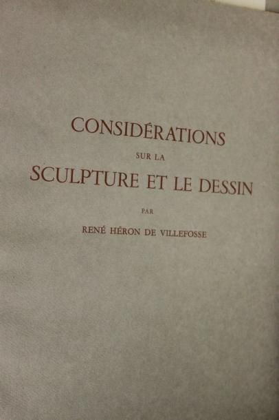 DE VILLEFOSSE René Héron Considérations sur la sculpture et le dessin 11 estampes...